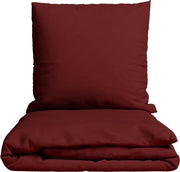 Set di lenzuola da letto in cotone - 135 x 200, 155 x 200, 155 x 220, 200 x 200, 200 x 220, 220 x 240 - coperta da letto in cotone bordeaux 240 x 220