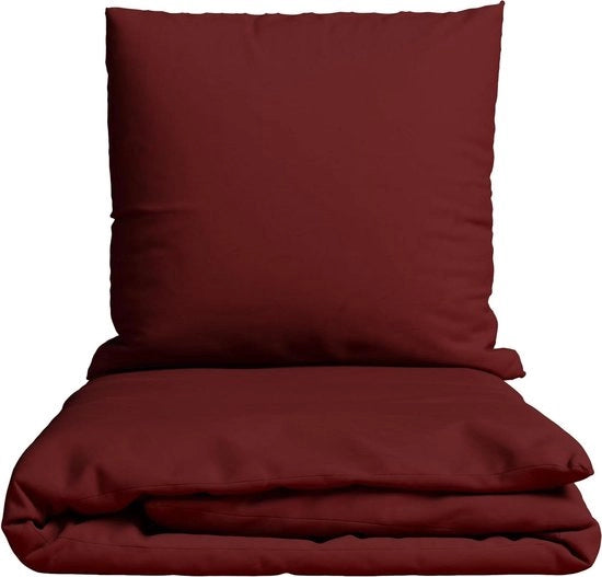 Set di lenzuola da letto in cotone - 135 x 200, 155 x 200, 155 x 220, 200 x 200, 200 x 220, 220 x 240 - coperta da letto in cotone bordeaux 240 x 220