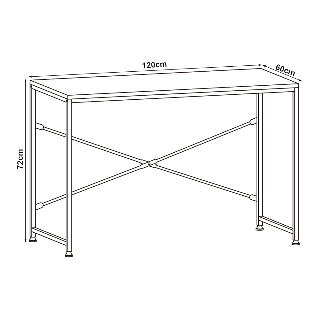 Scrivania Røros con Telaio in Metallo e Piano da 120 x 60 cm - Effetto Rovere [en.casa]