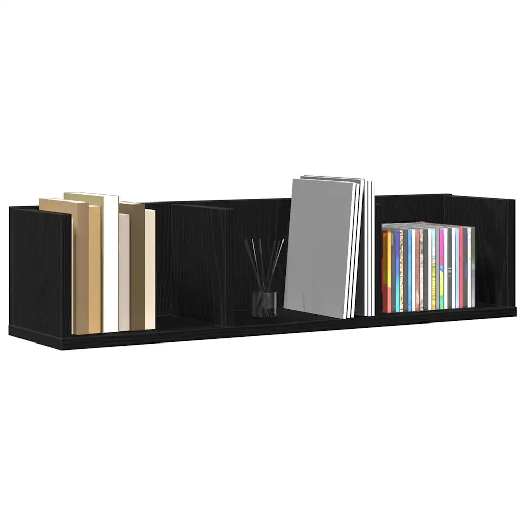 Scaffale da parete con lo scaffale Rovere Nero 75 x 18 x 18 cm 862461
