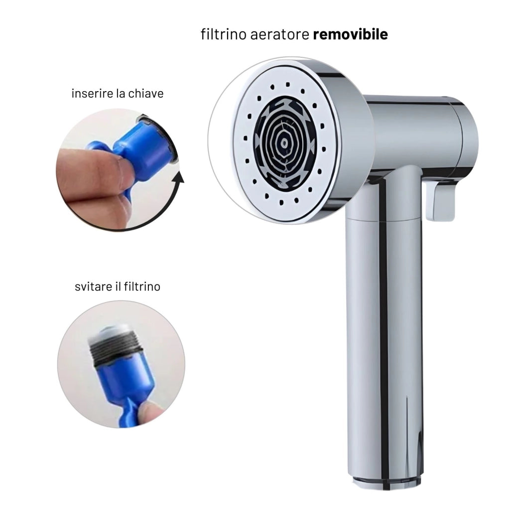 Idroscopino wc doccetta ottone portatile shutoff monogetto con leva ogomondo kit *** finitura- cromato tondo, confezi...
