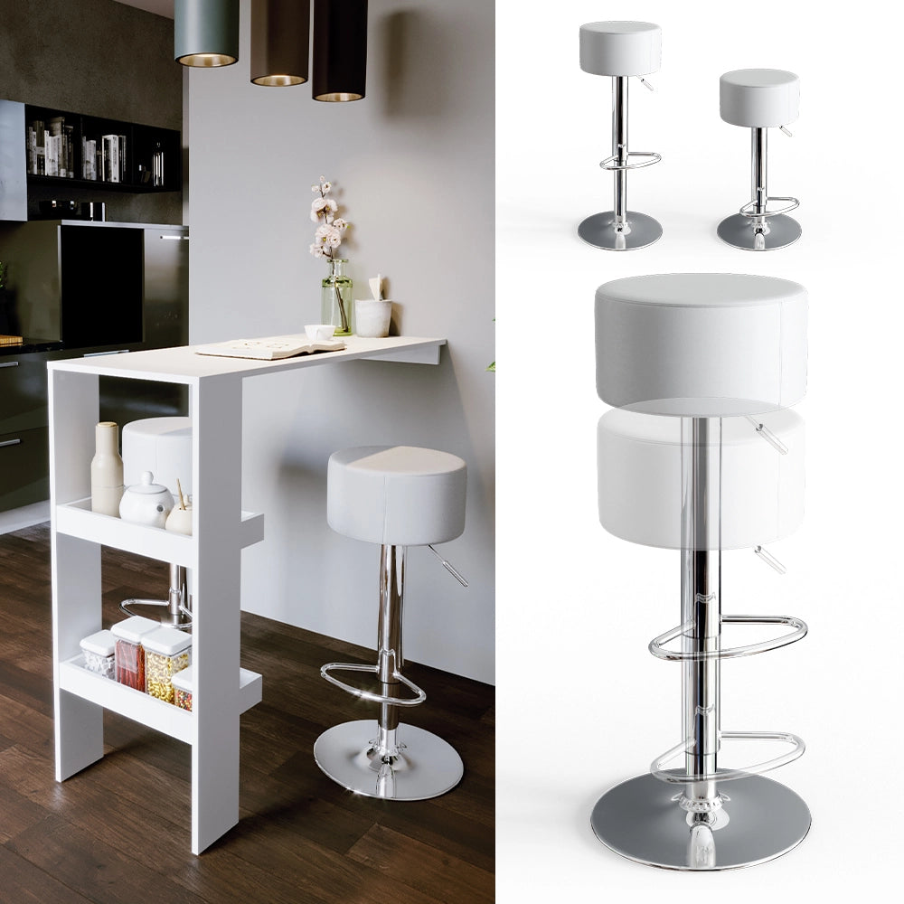 Vicco Set di 2 sgabelli da bar Bianco 33 x 92 cm 2 parti