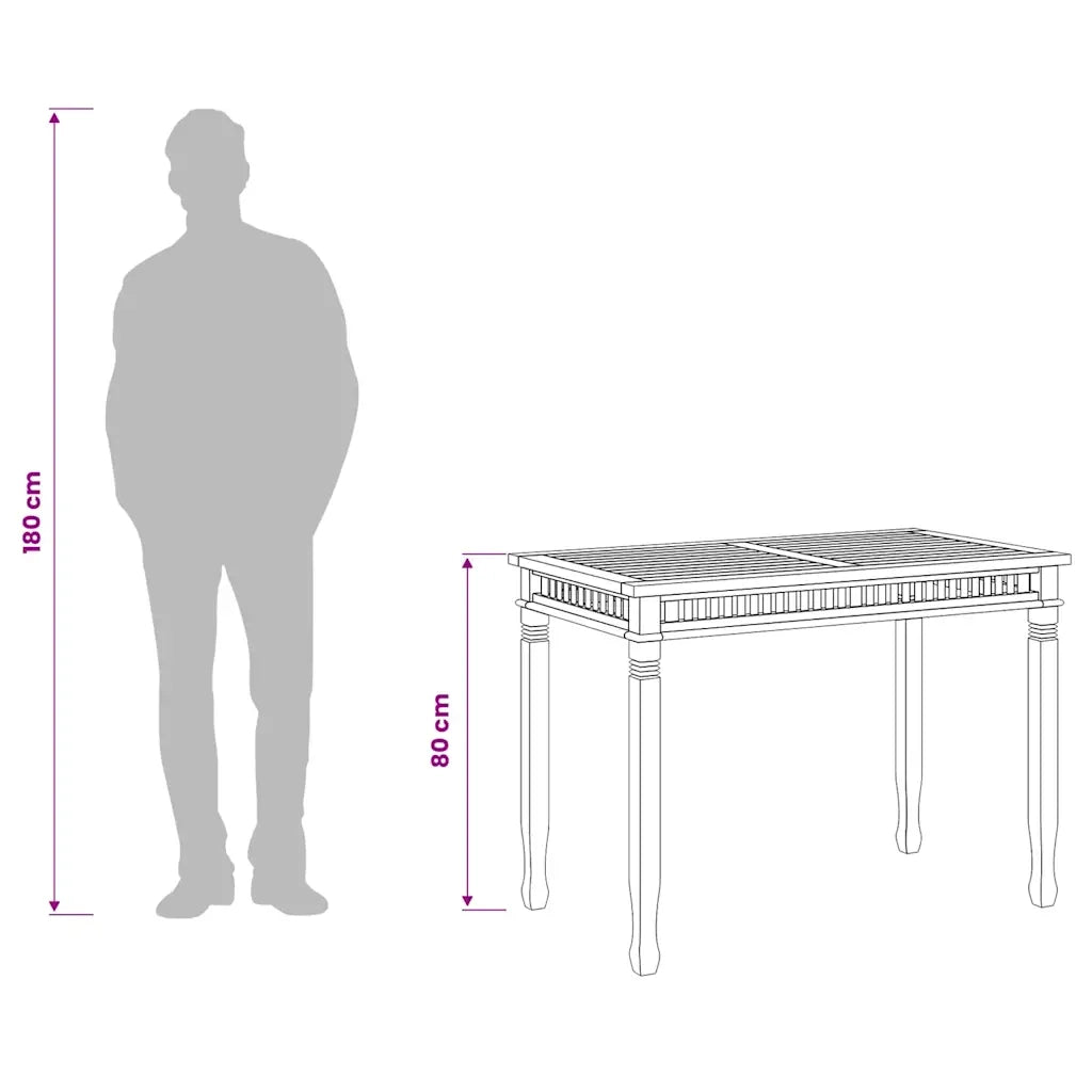 Tavolo da Pranzo per Giardino | Tavolino da esterno 120x65x80 cm in Massello di Teak