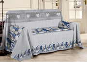 Telo Arredo Linea Pensieri Delicati In 100% Cotone Disegno Gnomi Colore Blu - Singolo - Blu