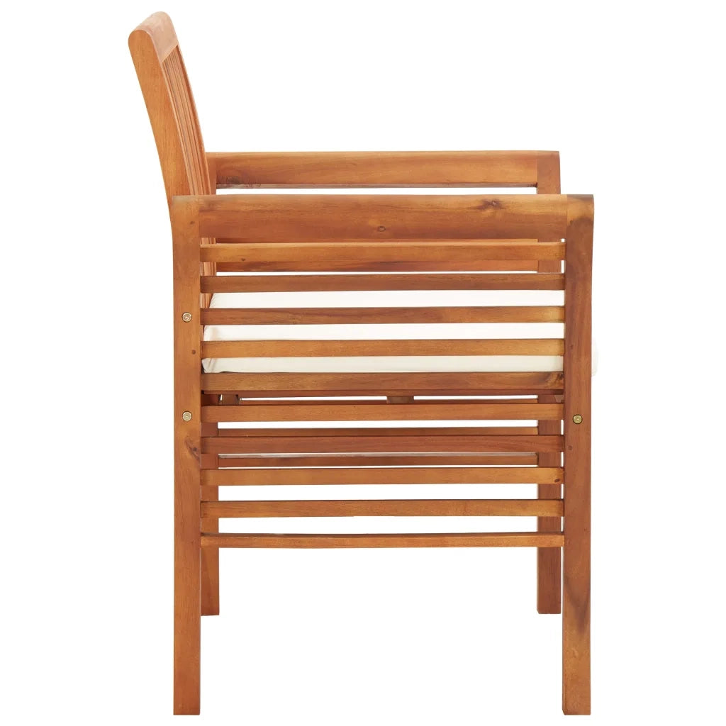 Sedia da Pranzo per Giardino con Cuscino in Massello di Acacia 45964