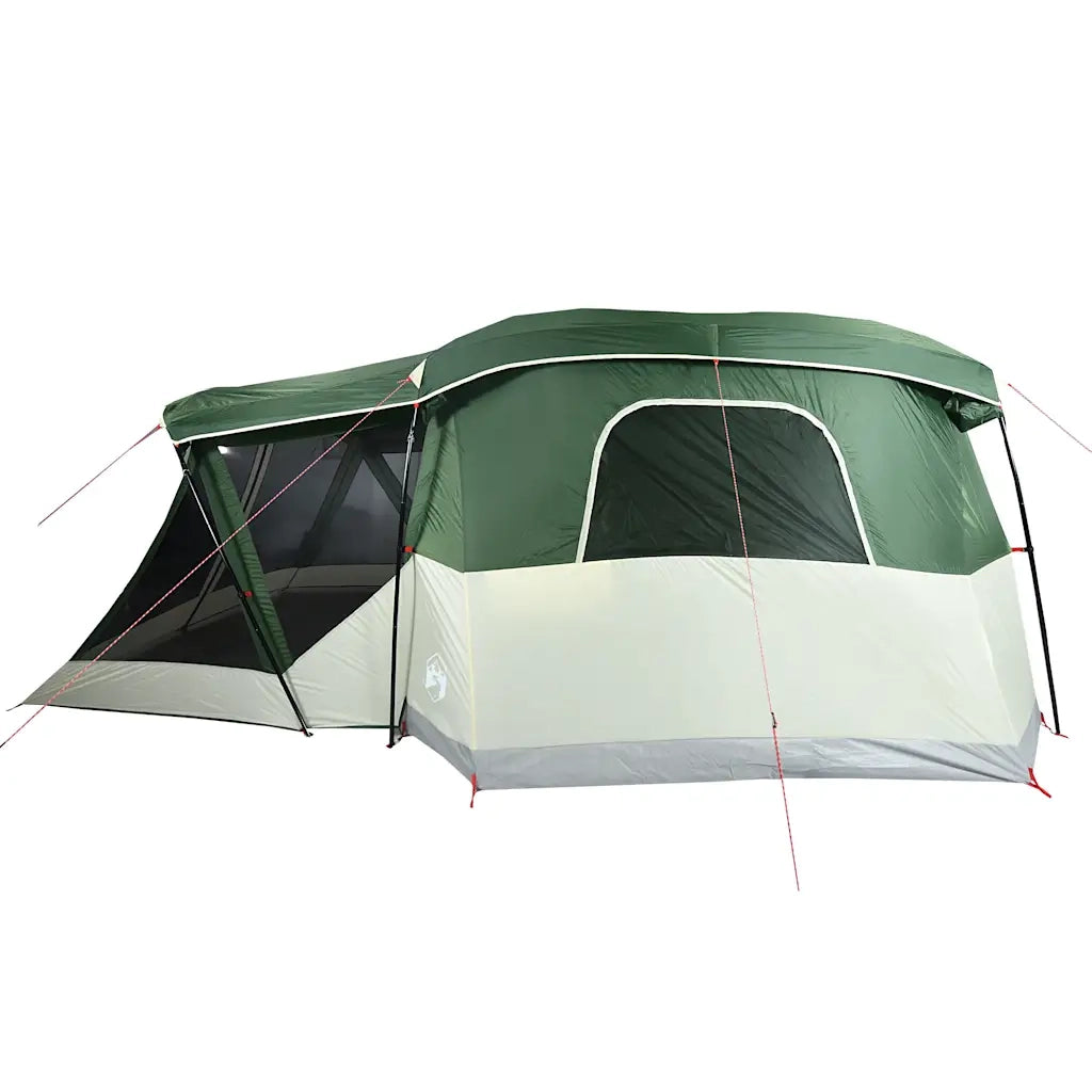Tenda da Campeggio con Portico per 4 Persone Verde Impermeabile 94536