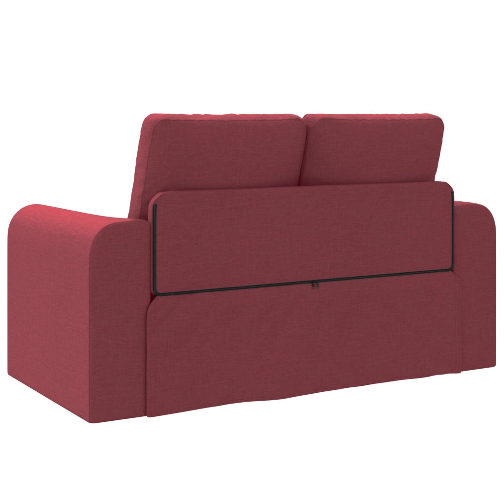 Divano Letto 2-in-1 Rosso Borgogna 148x71x83 cm Tessuto