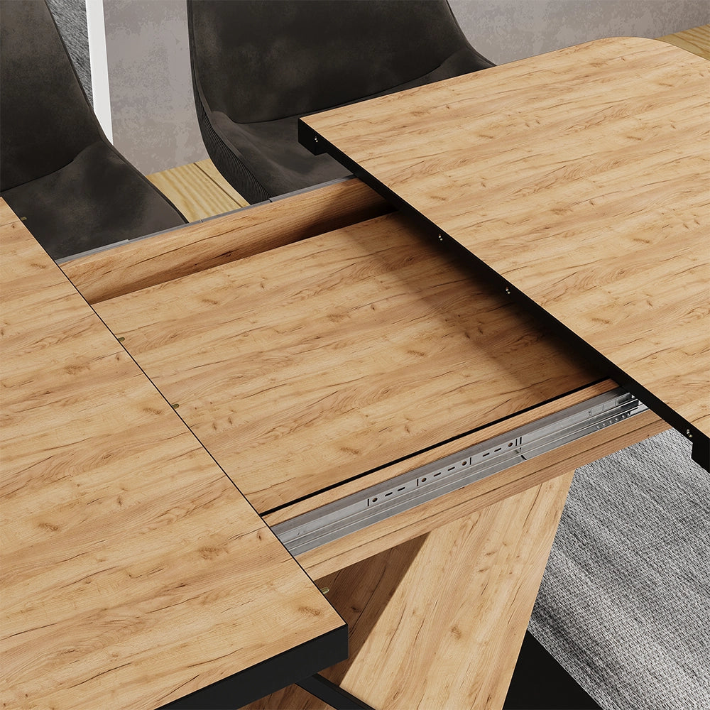 Vicco tavolo da pranzo allungabile Nero/quercia 120 x 80 cm estensibile