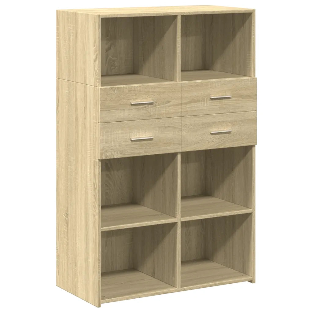 Credenza-Buffet-Armadio da cucina Rovere Sonoma 80x42,5x124 cm in Legno Multistrato