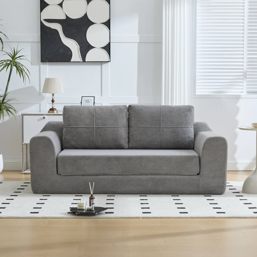 DIVANO LETTO Pieghevole 179x95x79 cm Tessuto Grigio Scuro
