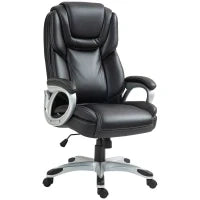 Sedia da ufficio poltrona da ufficio con funzione basculante ruote girevoli 360° 66 x 75,5 x 115,5-124,5 cm nero