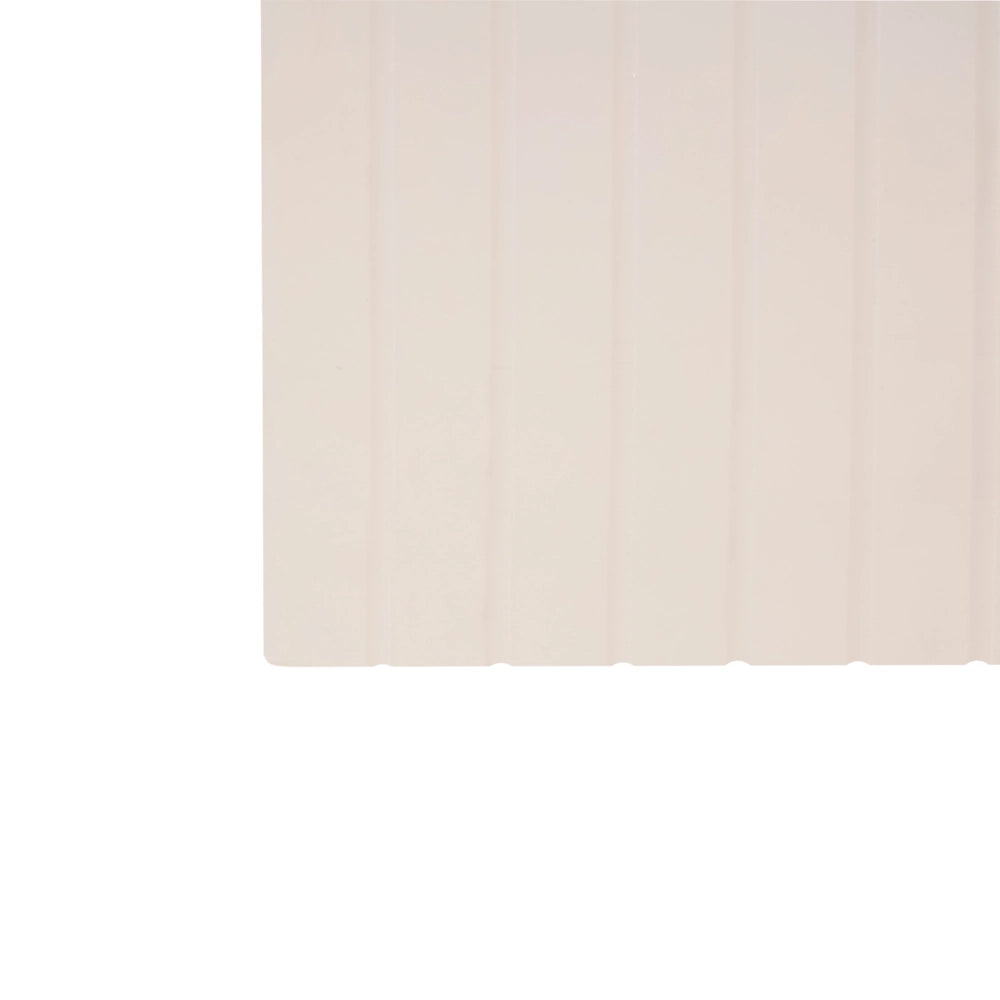 Mobile da bagno sospeso con struttura in MDF beige, 4 ripiani, frontali scanalati, stile glamour
