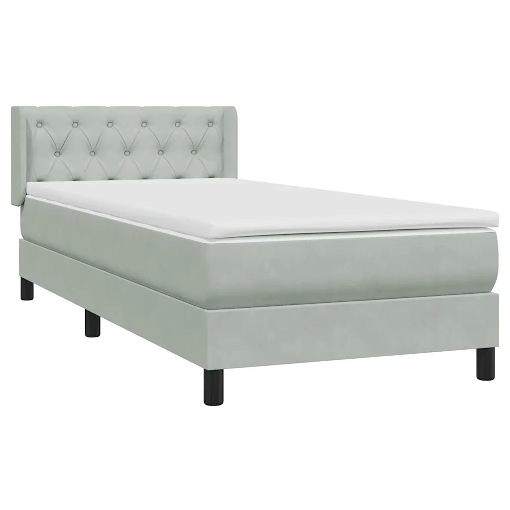 Giroletto a Molle con Materasso Grigio Chiaro 80x210 cm Velluto 3318345