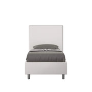 Letto singolo senza rete imbottito 80x190 similpelle bianco Focus