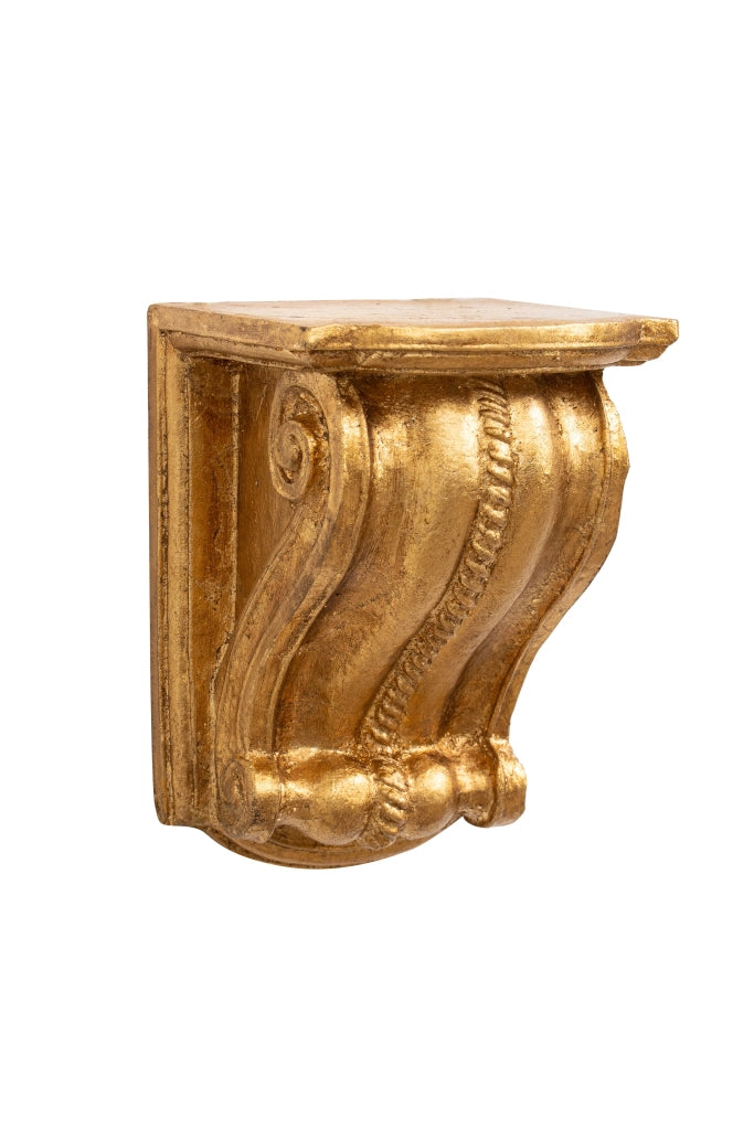 Biscottini Mensola a muro in legno finitura foglia oro anticato Made in Italy dimensioni