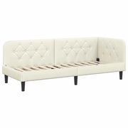 Letto singolo | Letto per adulti | Cornice del letto ad angolo Crema 80 x 200 cm Velluto