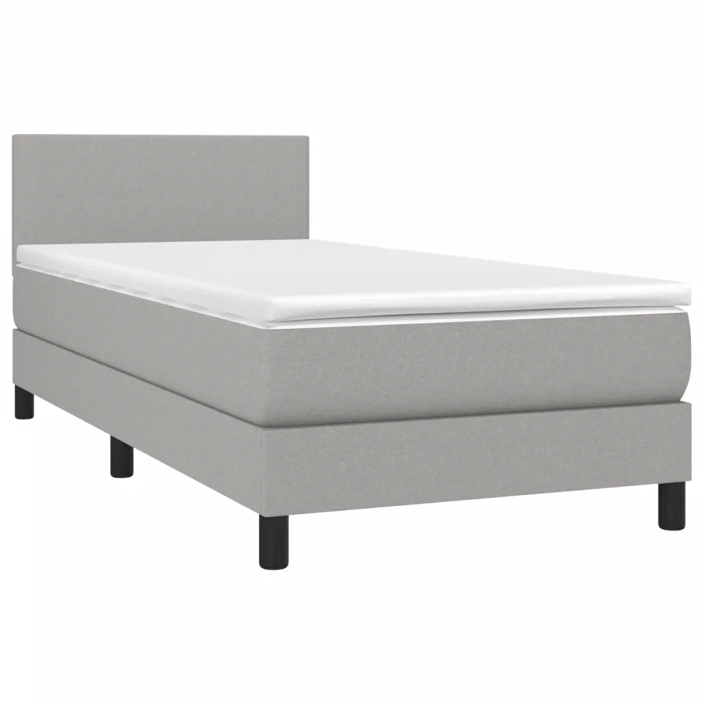 Letto a Molle Materasso e LED Grigio Chiaro 90x200 cm Tessuto 3132965