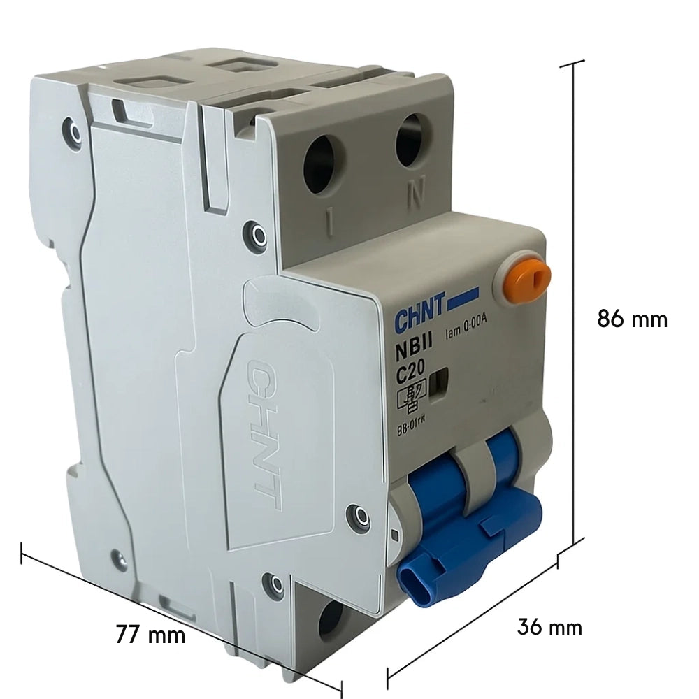 Chint serie nb1l1 interruttore magnetotermico differenziale 1p+n alta protezione *** ampere 20 ampere, confezione 1