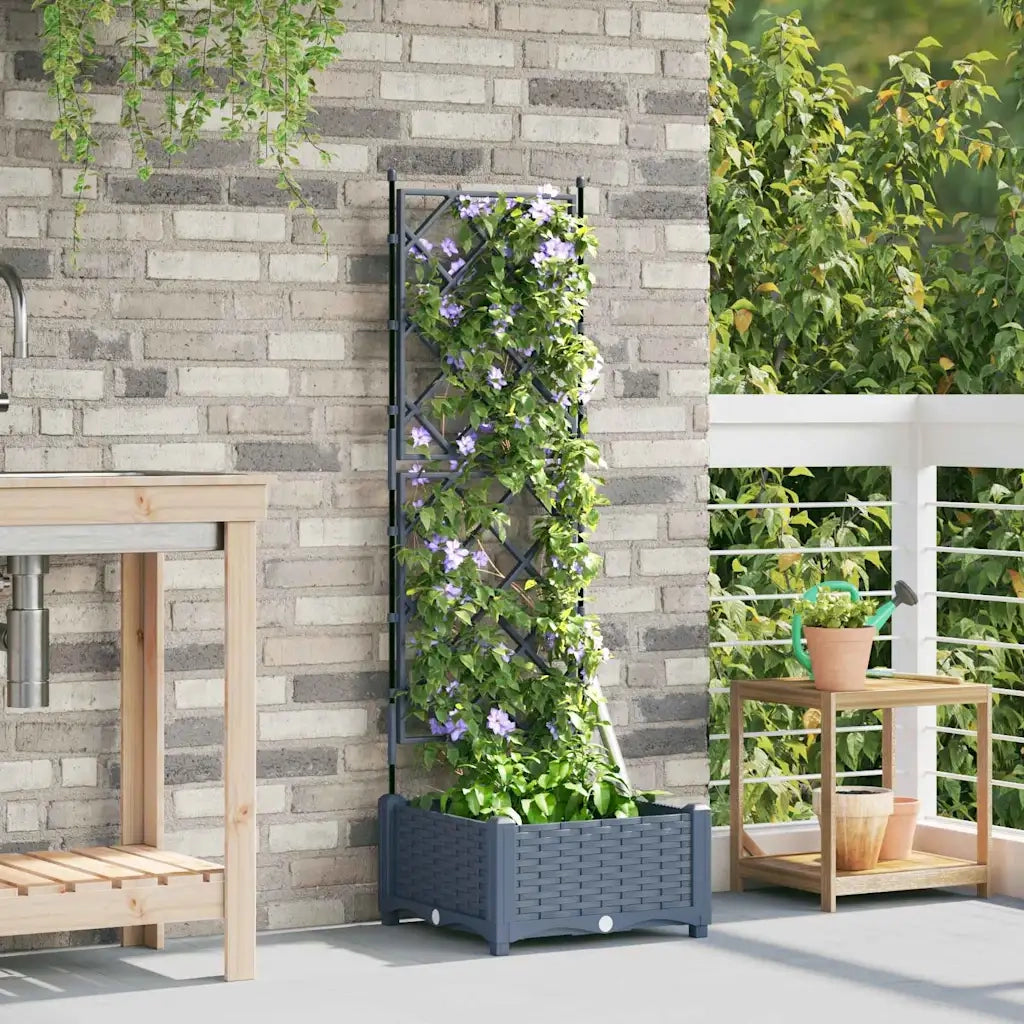 Vaso da giardino Grigio Chiaro 40 x 40 x 125,5 cm Plastica 42002881
