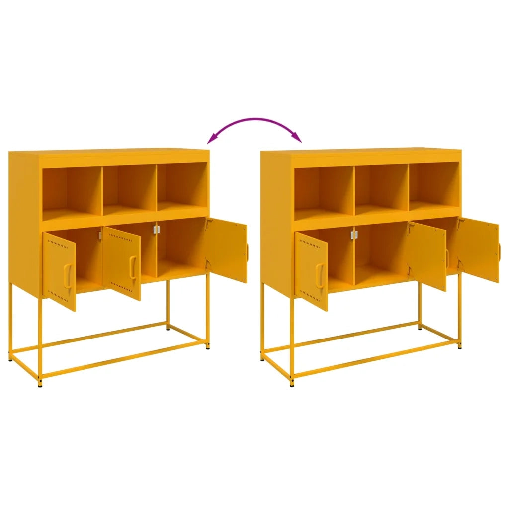 Credenza Giallo Senape 100,5x39x107 cm in Acciaio 846593
