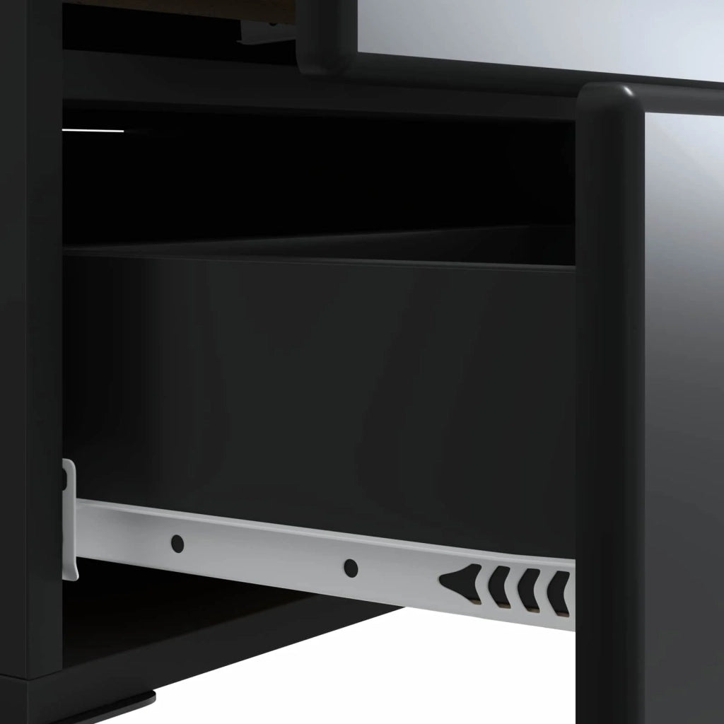 Armadio da Notte con cassetto 2 pcs Nero 43 x 34,5 x 47,5 cm 895448