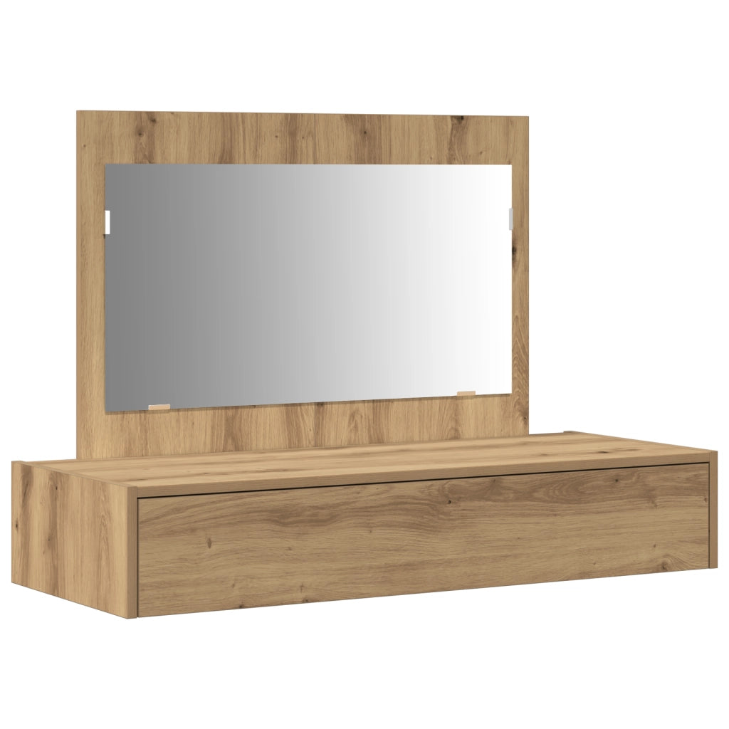Tavolo da Toeletta Appeso al Muro Rovere Artigianale 100x40x70 cm