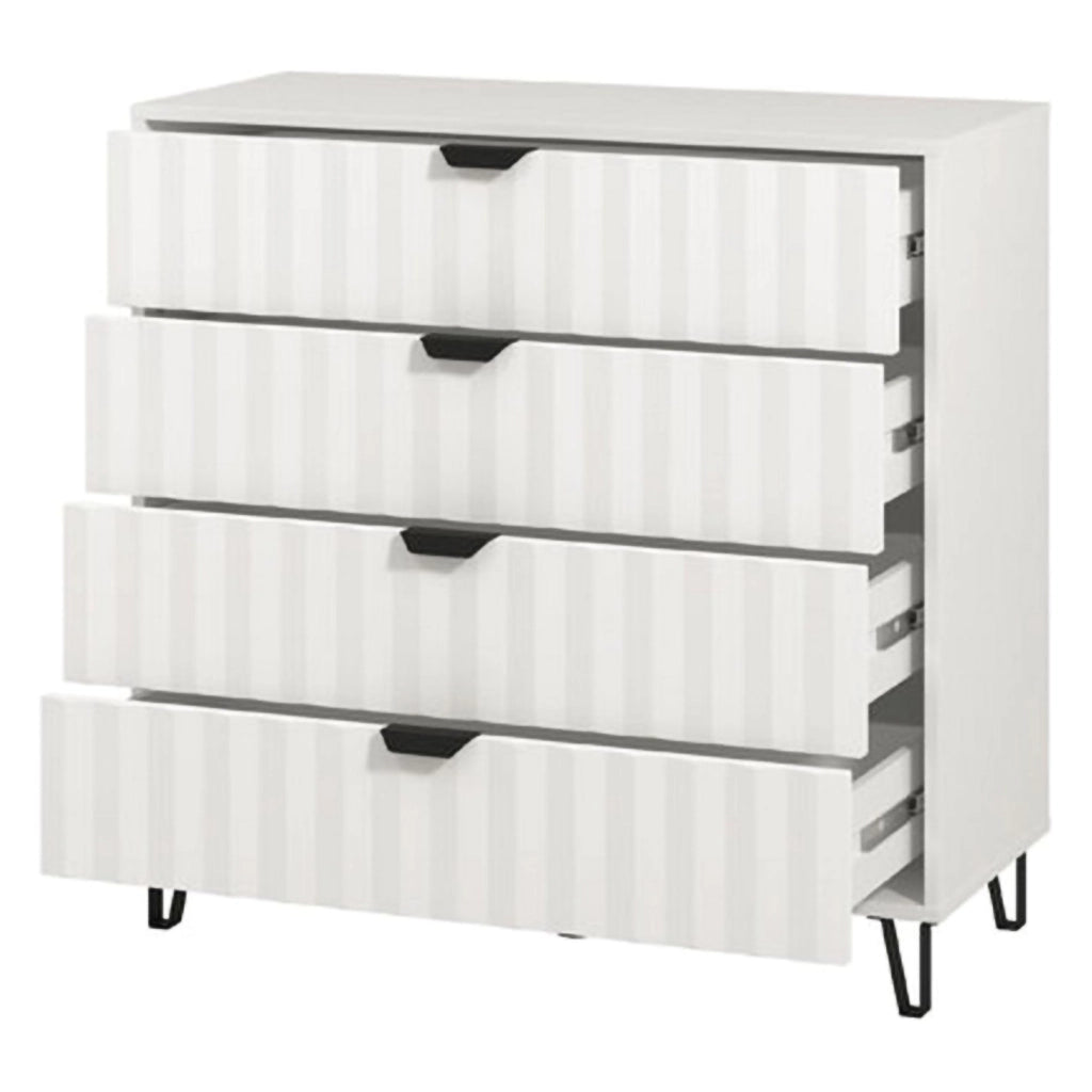 Maggiora, Cassettiera 4 Cassetti, 93x40x90h cm Bianco