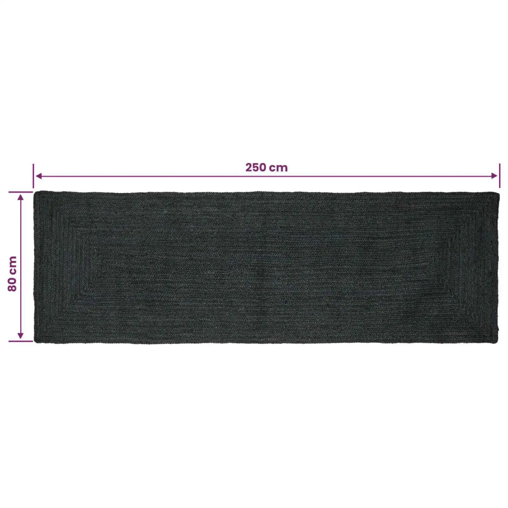 Tappeti per area Rettangolare Grigio Scuro 80 x 250 cm Juta 42010431