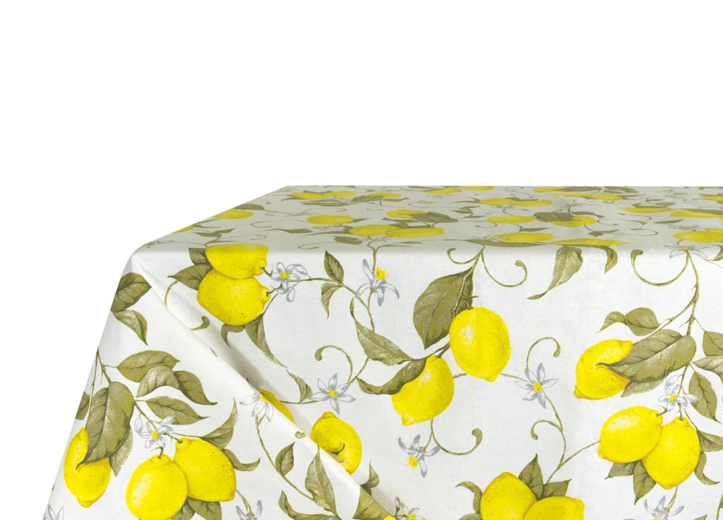 Tovaglia Cucina Copritavolo 100% Cotone Made In Italy Cedro Limoni Estate - 140x240 - Limoni