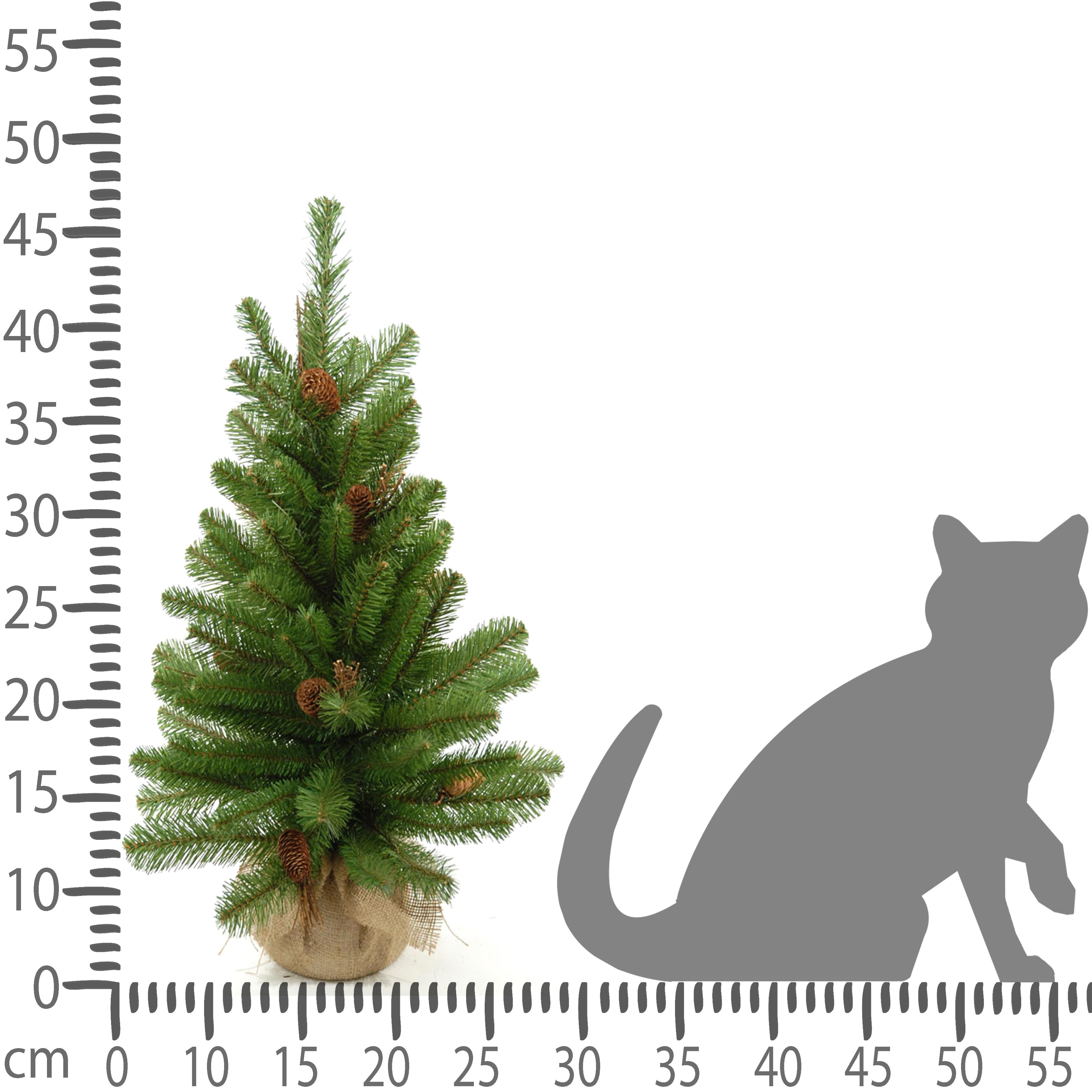 Set 2 Mini Albero di Natale Artificiali H45 cm Abete con Pigne 43 Tips Verde