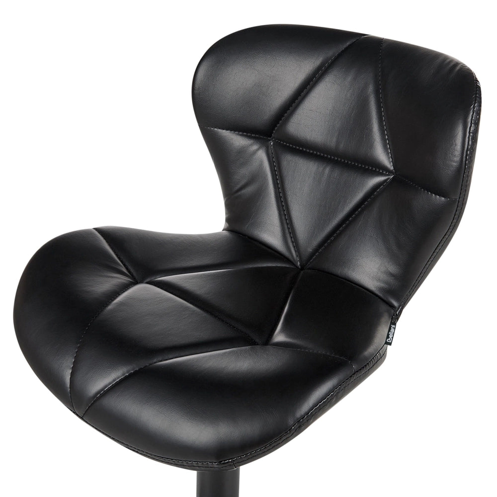 Set di 2 sgabelli in ecopelle nero con altezza regolabile sedia da bar moderna da cucina
