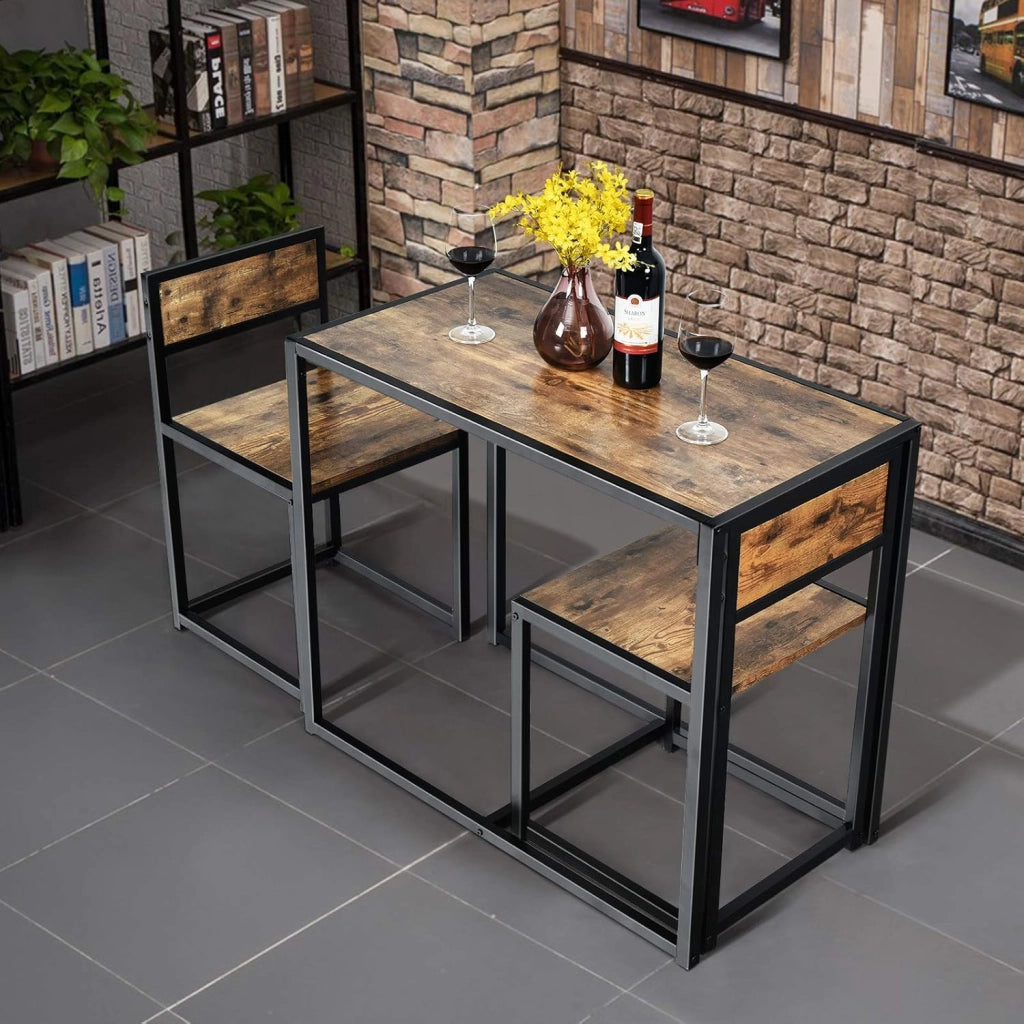 Set di Tavolo da Bar da 3 Pezzi, Set 3 Pezzi con 2 Sedie e Tavolo, Piccolo Tavolo da Cucina per 2 Persone, Tavolo da Bistrò, 3 Colori