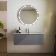 Mobile bagno sospeso 80cm un cassetto grigio opaco con lavabo | Ardenne