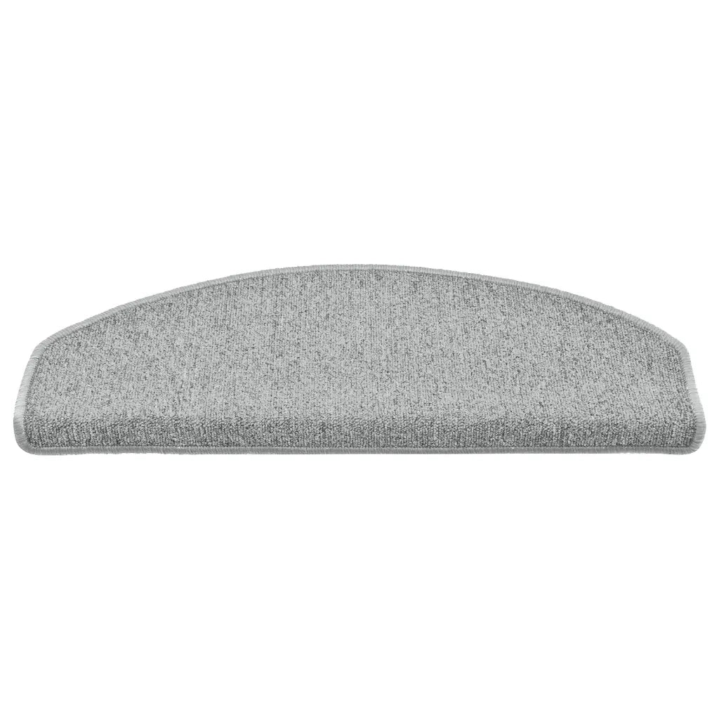 Tappetini per scale 15 pz 65x24x4 cm Grigio chiaro Semicircolari Grandi 322371