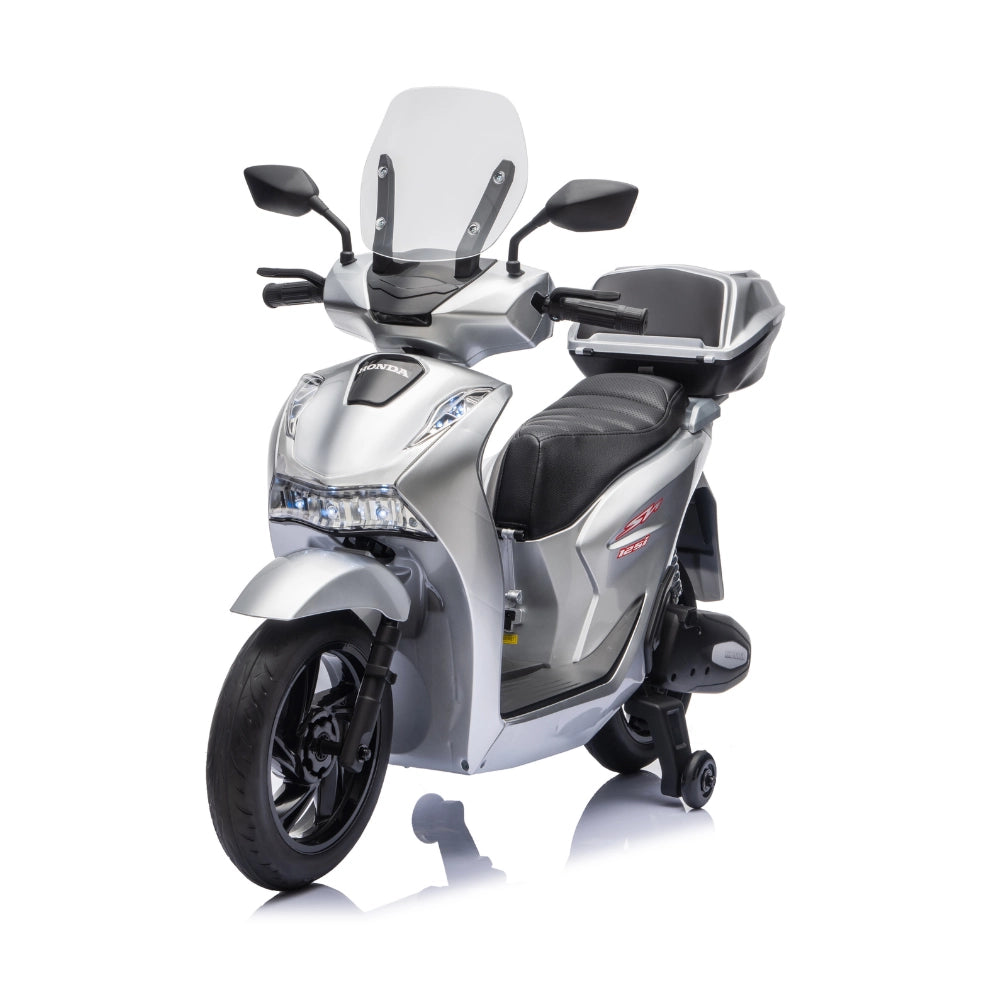 Moto Elettrica per Bambini Honda SH125 Verniciato 12V con Licenza Ufficiale -Grigio