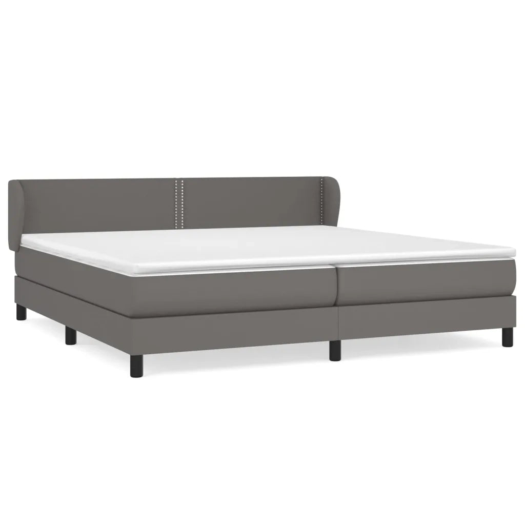 Giroletto a Molle con Materasso Grgio 200x200 cm in Similpelle