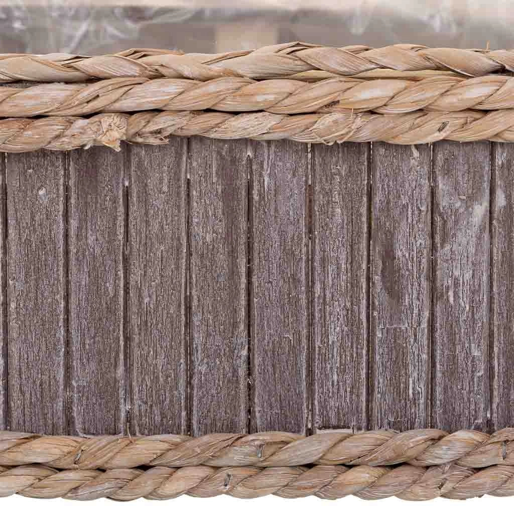 Set di 3 cestini ovali in legno grigio