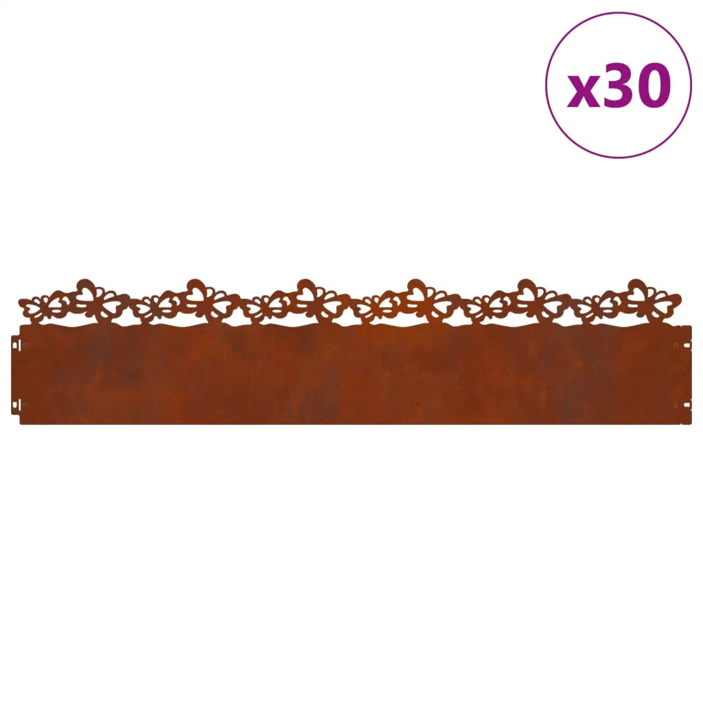 Bordure per prato 30 pz Ruggine 103 x 0,05 x 22 cm CFW9348720
