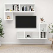 Set Mobili Porta TV 4 pz Bianco in Legno Multistrato cod mxl 56029