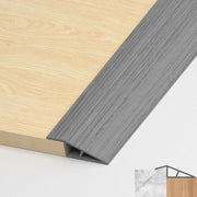 Pannello di transizione PVC, profilo di transizione autofibro, pannello di transizione per differenze di altezza, pannello di copertura per differenze di altezza per pavimenti in parquet e laminati (grigio legno, 10 mm - 15 mm, 1 m)