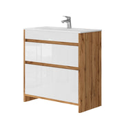 Vicco Mobiletto per lavabo Quercia dorata 2 parti, mobile base 80 cm