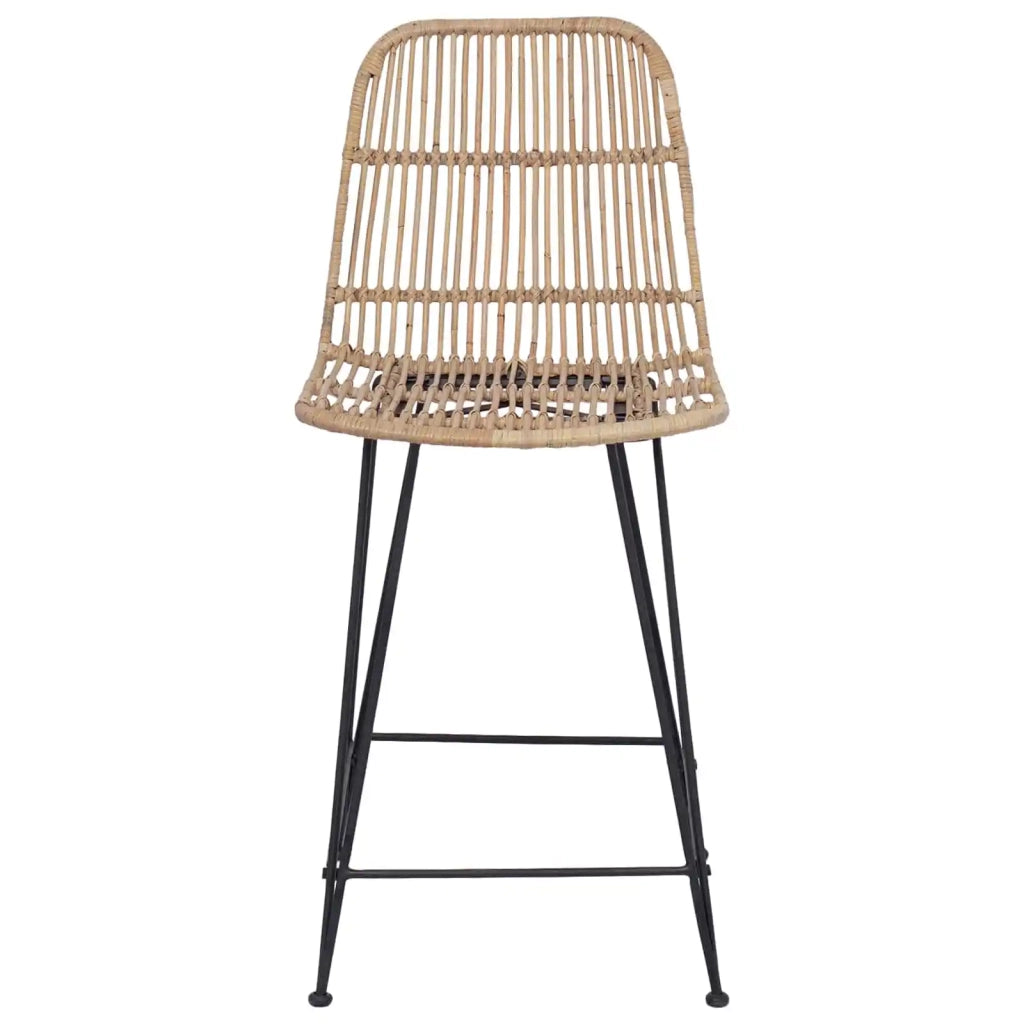 Sgabello da bar 2 pcs Naturale 44 x 54 x 96 cm Rattan e acciaio