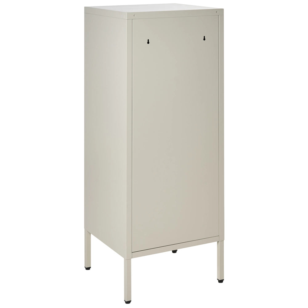 Armadio a 2 ante beige in metallo per ufficio domestico in acciaio con 4 ripiani