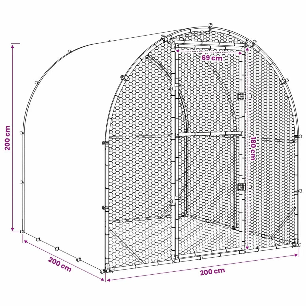 Pollaio Argento 200 x 200 x 200 cm Acciaio zincato 42042528