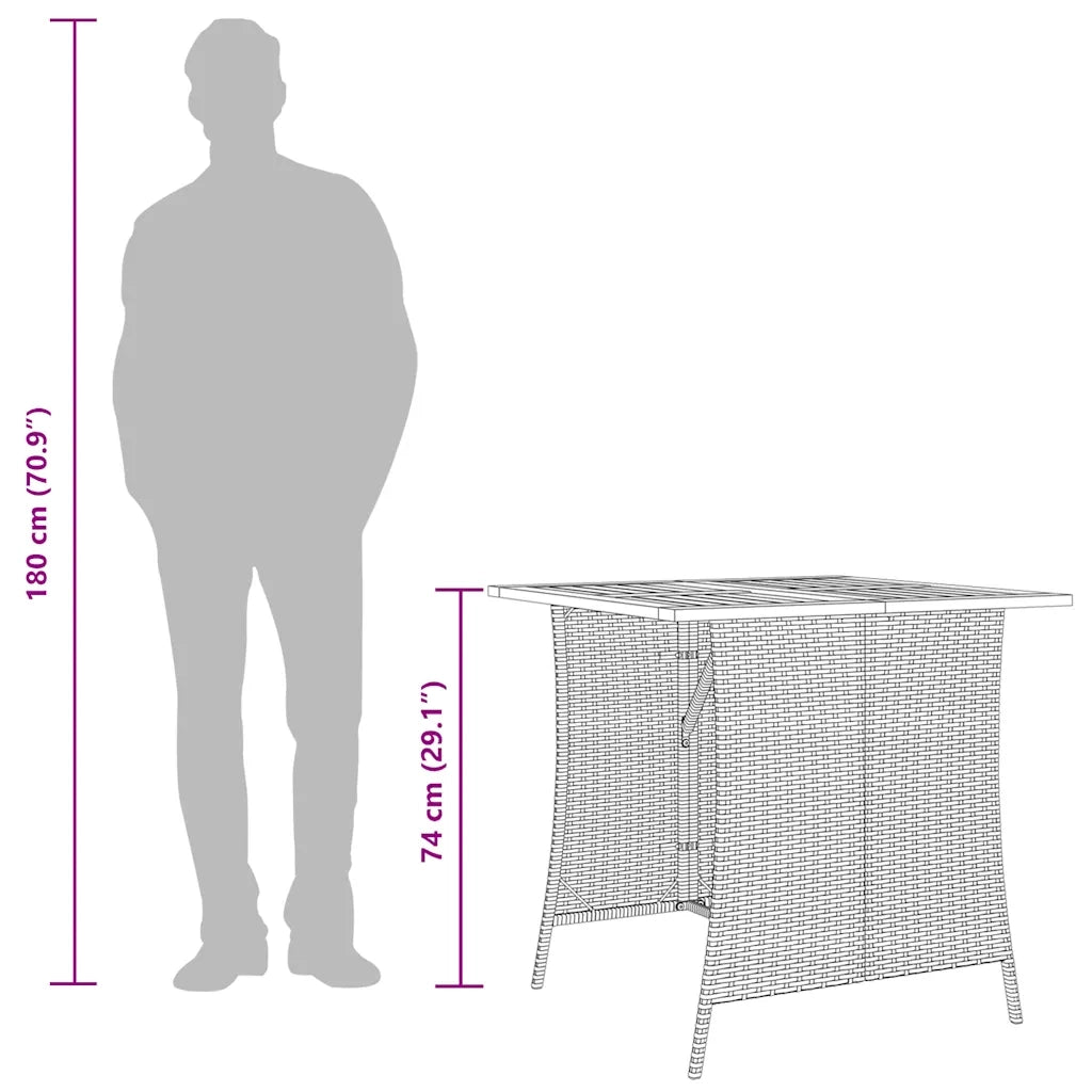 Set da Pranzo da Giardino 5 pz con Cuscini in Polyrattan Grigio