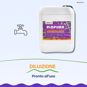 Idrorepellente siliconico trasparente acqua pronto uso linea biopura cromika *** formato 5 lt, confezione 1