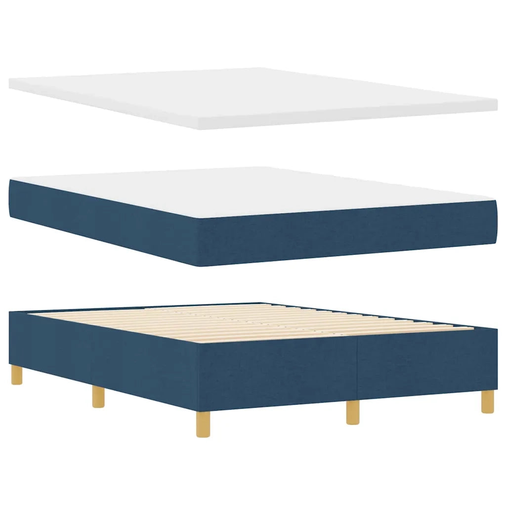 Letto a molle con testiera Blu 190 x 140 cm Tessuto 3340815