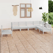 Set Divani da Giardino 7 pz in Legno Massello di Pino Bianco  cod mxl 40796