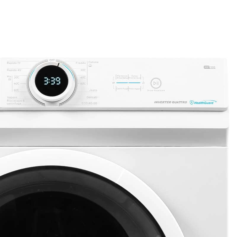 Lavatrice A Carico Frontale Midea Serie Lunar MF100W90BA/W-IT 9 Kg Classe A 1400 Giri (A85xL59,5xP49,5) Steam Care Bianco