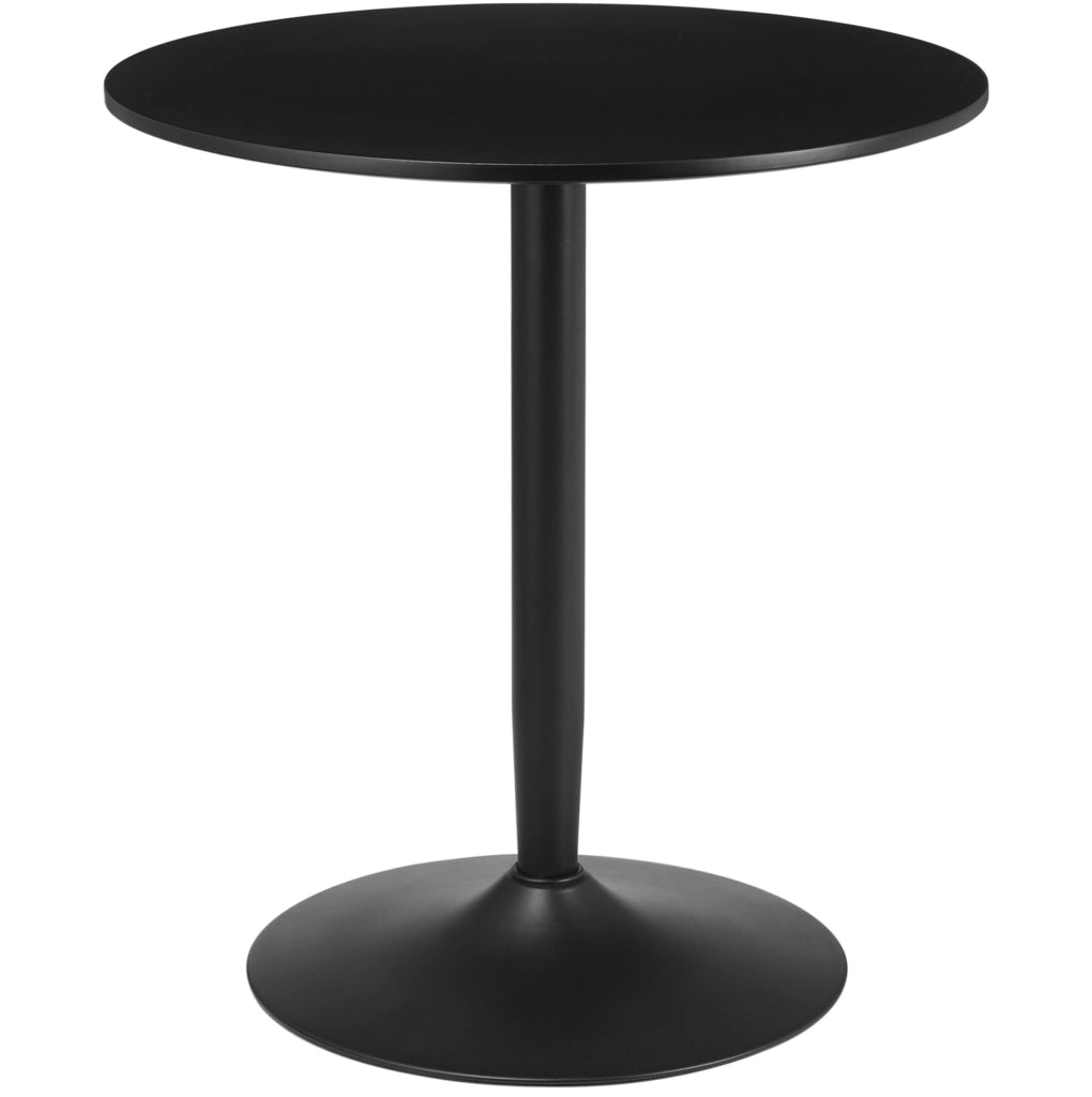 Tavolo da pranzo rotondo ?70x75 cm salvaspazio con base antiscivolo in acciaio e MDF nero